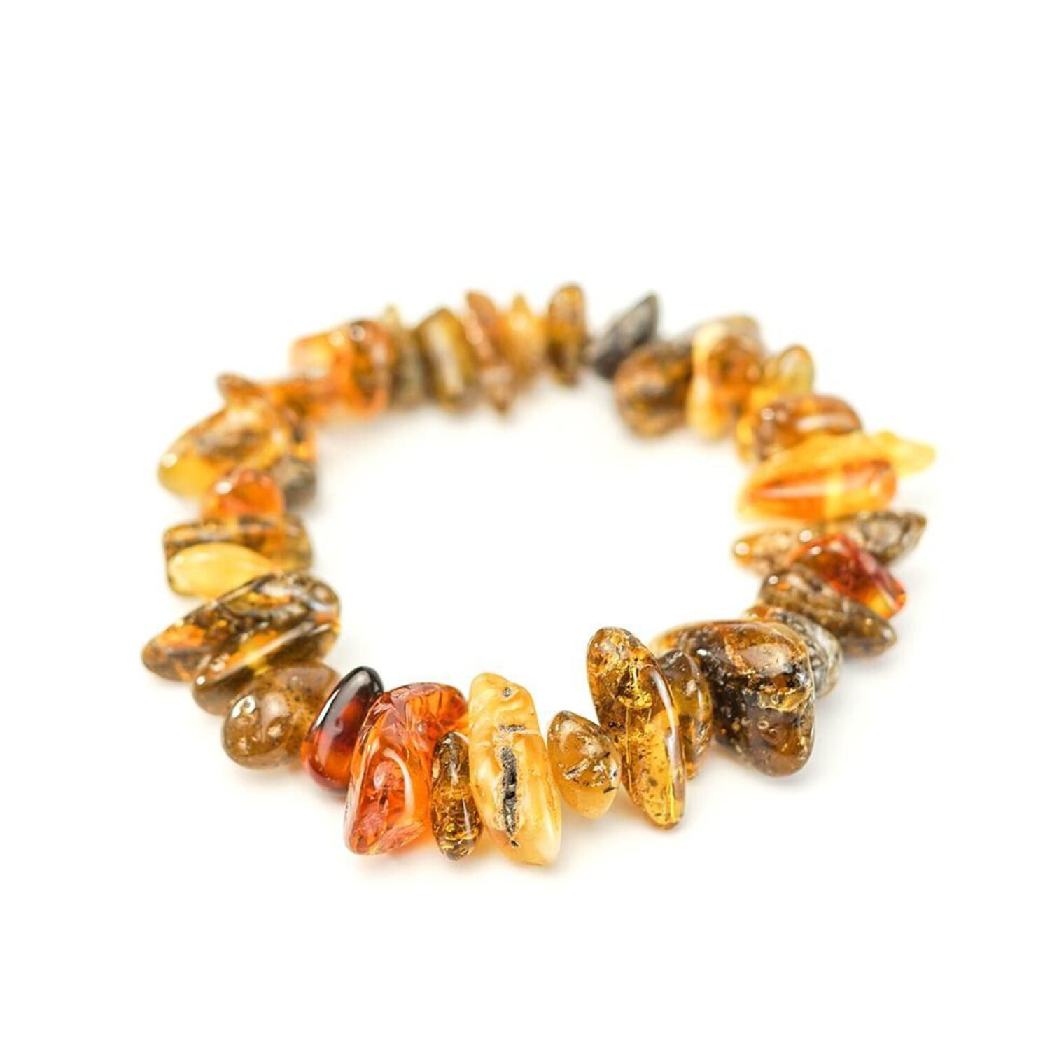 Multicolor Barrel Beads Baltic Amber Bracelet - | Best Amber bracelets